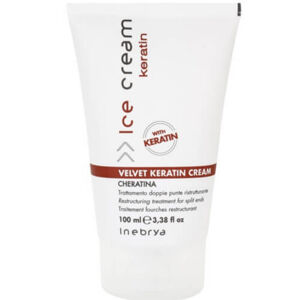 Inebrya Ice Cream Keratin helyreállító krém töredezett hajvégekhez (Velvet Keratin Cream) 100 ml