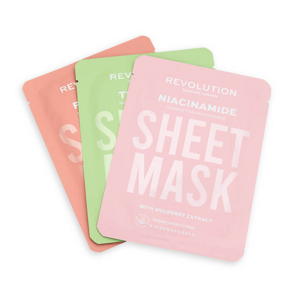 Revolution Skincare Arcmaszk készlet problémás bőrre  Biodegradable (Oily Skin Sheet Mask)