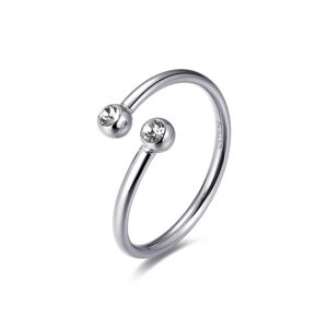 S`Agapõ Gyengéden nyitott acél gyűrű kristályokkal  Click SCK146
