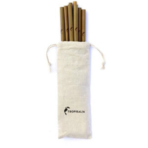 Tropikalia 8 bambusz szívószál kefével és csomagolással