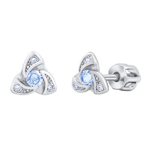 Silvego AVA ezüst fülbevaló kék és fehér Brilliance cirkóniumkövekkel, Zirconia SILVEGOB70497BDSLB