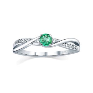 Silvego Ezüst gyűrű valódi természetes smaragddal JJJR1100ER 62 mm