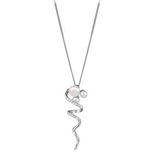 Silver Cat Luxus ezüst nyaklánc cirkónnal és gyöngyvel SC342 (lánc, medál)