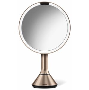 Simplehuman Újratölthető tükör érintéssel szabályozható fényerősség  Dual Light 20 cm Rose Gold acél