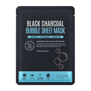 SOO`AE Arcmaszk aktív szénnel Black Charcoal (Bubble Sheet Mask) 24 g