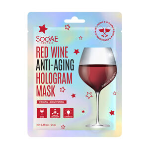 SOO`AE Vászonmaszk öregedésgátló hatással Red Wine Anti-Aging (Hologram Mask) 25 g