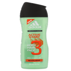Adidas Tusfürdő és sampon férfiaknak 3 az 1-ben Hair & Body Active Start (Shower Gel, Shampoo, Face Wash) 250 ml