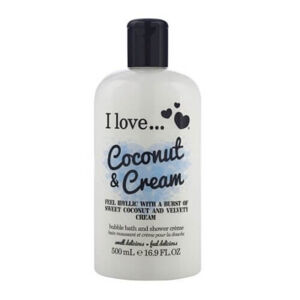 I Love Krémtusfürdő és habfürdő kókusz és édes krém illattal (Coconut & Cream Bubble Bath And Shower Creme) 500 ml
