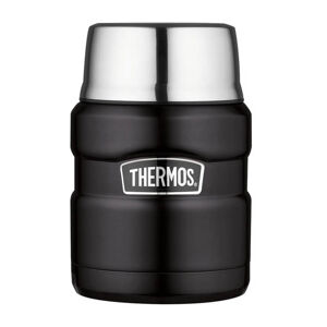 Thermos Style Food termosz kanállal és csészével - matt fekete 470 ml