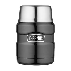 Thermos Stílus Élelmiszer termosz kanállal és egy csésze - fémes szürke 470 ml