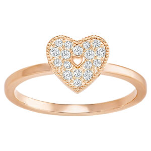Swarovski Romantikus bronz gyűrű szívvel 52699 58 mm