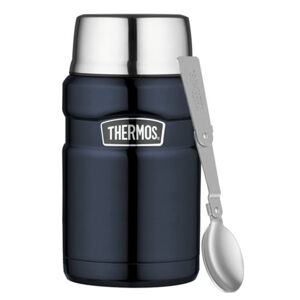 Thermos Termosz élelmiszerekhez összecsukható kanállal és pohárral - sötét kék 710 ml