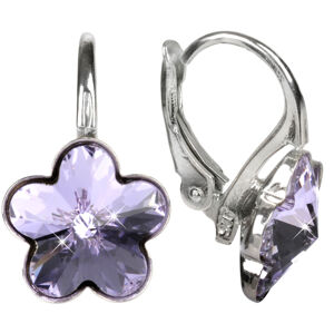 Troli Flower Violet ezüst fülbevaló
