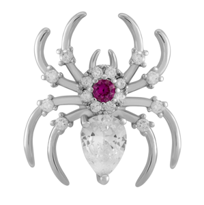Troli Időtlen pók alakú bross kristályokkal KS-225