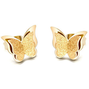 Troli Aranyozott pillangó fülbevaló   Metal Butterfly KES-048-GOLD