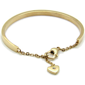 Troli Romantikus aranyozott karkötő szívvel KBS-151-GOLD