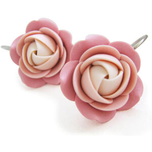 Troli Krém-rózsaszín virág fülbevaló