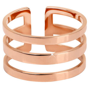 Troli Stílusos rózsaszín aranyozott hármas acél gyűrű