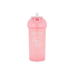 TWISTSHAKE Twistshake palack szívószállal 360 ml 12m+ pastelově růžová