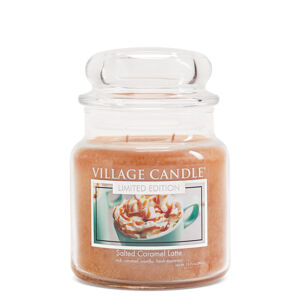 Village Candle Illatgyertya üveg mécsesben Salted Caramel Latté 389 g