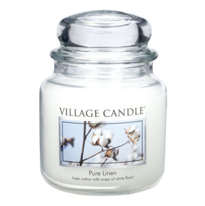 Village Candle Illatos gyertya üvegben Tiszta ágynemű (Pure textília) 397 g