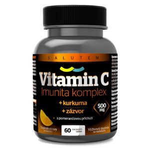 SALUTEM Pharma C-vitamin 500 mg Imunit és kurkuma + gyömbér tbl.60, narancs ízű