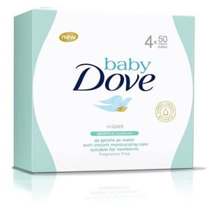 Dove Nedves törlőkendők SensitiveBaby 4 x 50 db