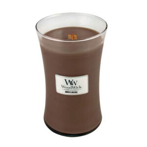 WoodWick Amber & Incense illatgyertya üvegben 609,5 g