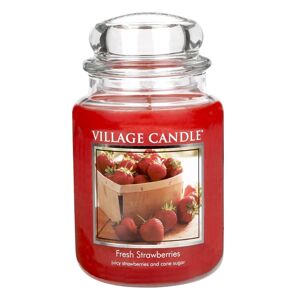Village Candle Illatosított gyertya üveg Friss eper (friss eper) 645 g