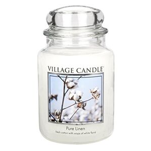Village Candle Az illatos gyertya az üveg tiszta lenében (tiszta fehérnemű) 645 g