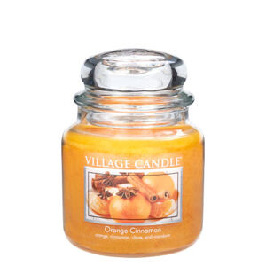 Village Candle Illatos gyertya üvegben narancs és fahéj (Cinnamon Orange) 397 g