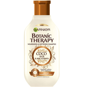 Garnier Tápláló és bőrpuhító sampon száraz és durva hajra  Botanic Therapy (Coco Milk & Macadamia Shampoo) 250 ml