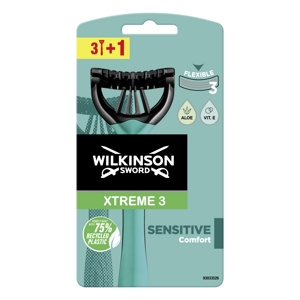 Wilkinson Sword Egyhasználatú borotva férfiaknak Wilkinson Xtreme3  Bulldog Sensitive Comfort 3+1 db