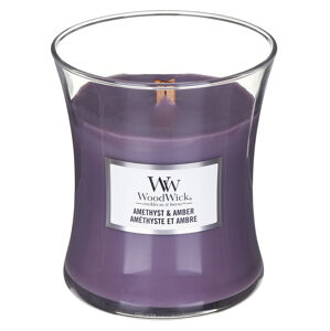 WoodWick Amethyst & Amber 275 g közepes illatmécses vázában