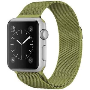 4wrist Milánói acél szíj Apple Watch - Zöld citrom 42/44/45 mm