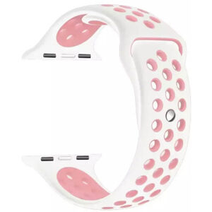 4wrist Szilikon szíj Apple Watch - Fehér/Világos rózsaszín 42/44/45 mm