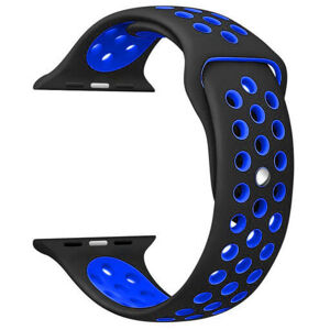 4wrist Szilikon szíj Apple Watch - Fekete/Kék 42/44/45 mm