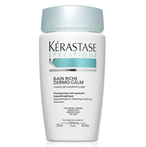 Kérastase Bain Riche Dermo-Calm nyugtató hatású sampon érzékeny fejbőrre és száraz hajra (Hypoallergenic Cleansing Soothing Shampoo Sensitive Scalp Dry Hair) 250 ml